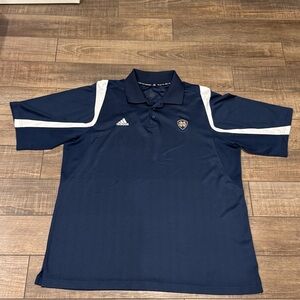Notre Dame Adidas Mens Clima Cool Football Navy Blue University Polo X/LG? DESC